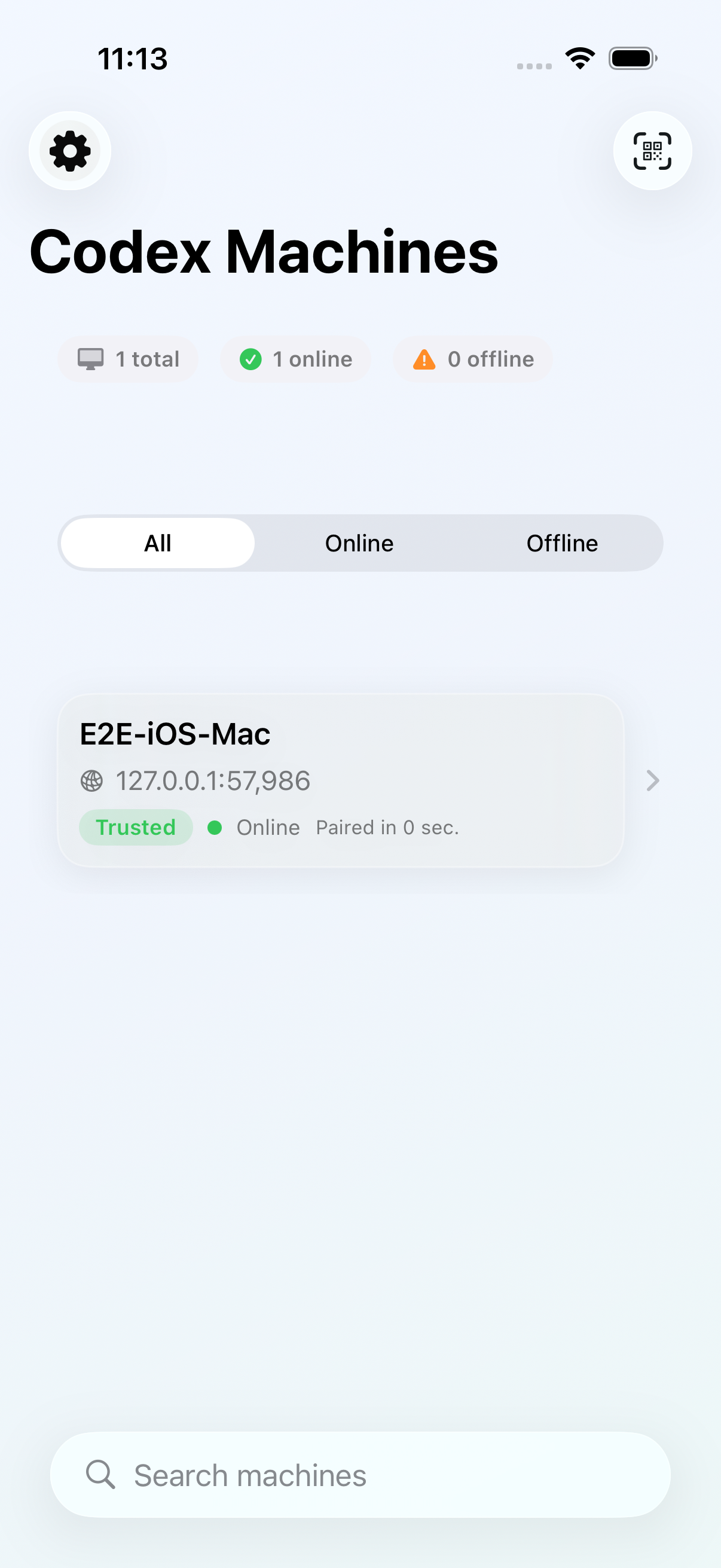 CodexAnywhere machine list